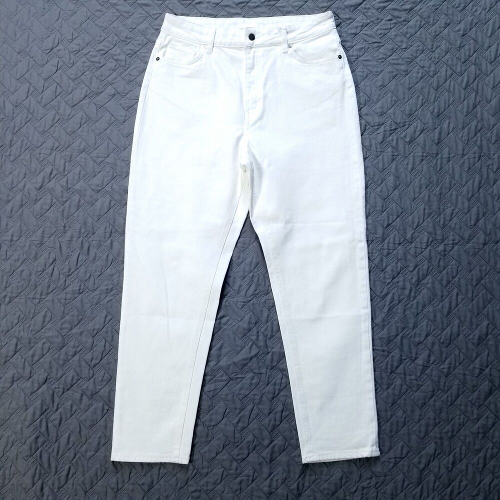 H&M Jeans Womens‎ Size 12 White Slim Straight Light Wash Denim New